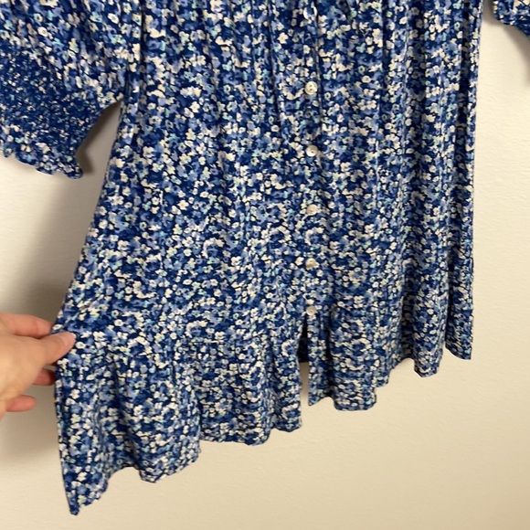 NWT Rails Eliza Mini Dress Ice Chrysanthemum Women XS Blue Floral Balloon Summer - Picture 3 of 11